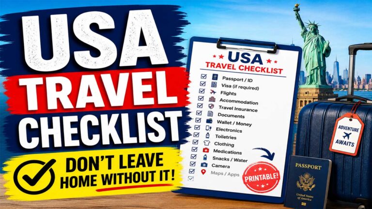  USA Travel Checklist Printable: Don’t Leave Home Without It