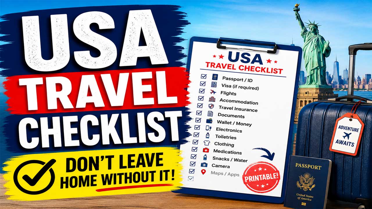  USA Travel Checklist Printable: Don’t Leave Home Without It