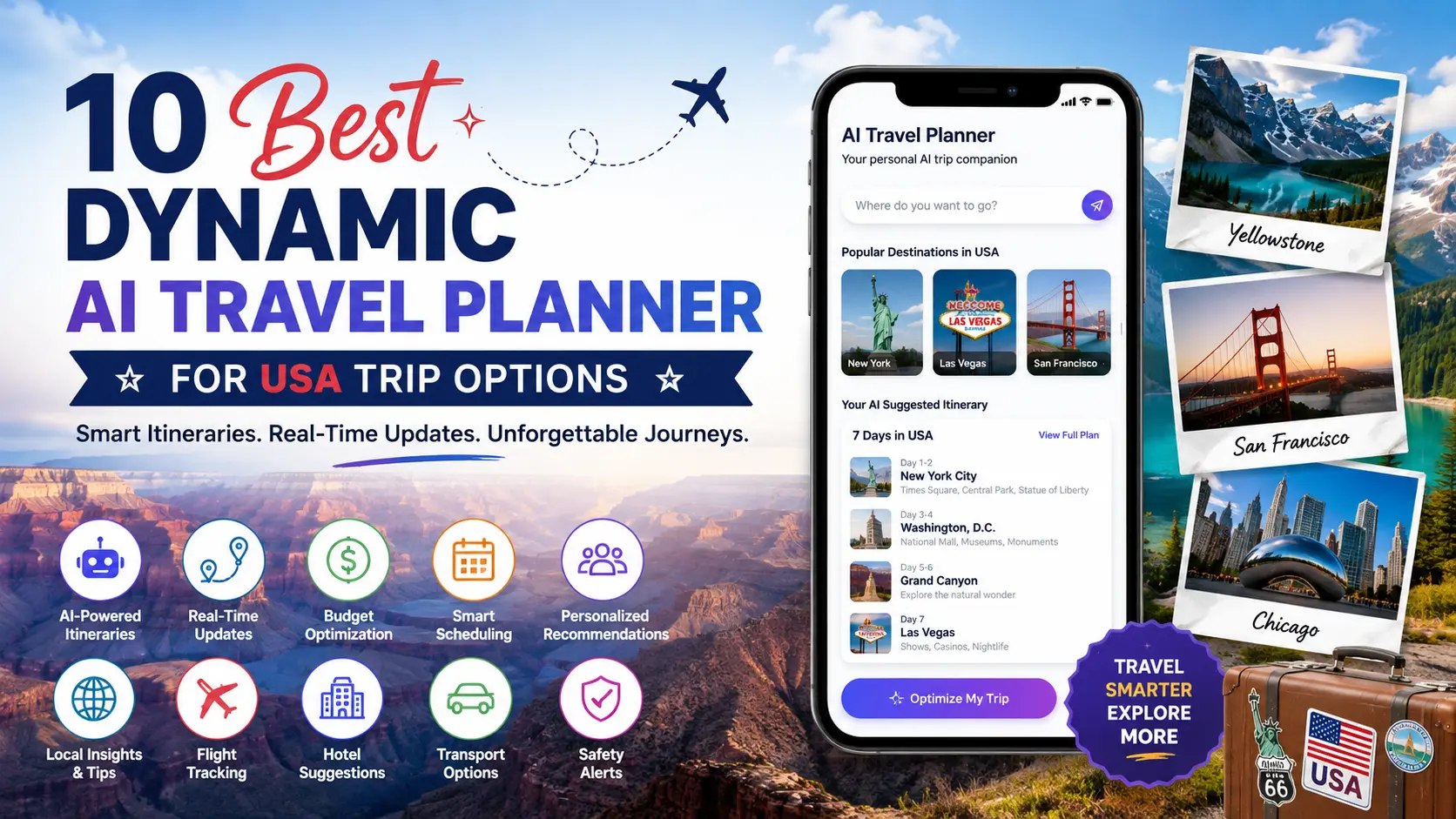 10 Best Dynamic AI Travel Planner for USA Trip Options