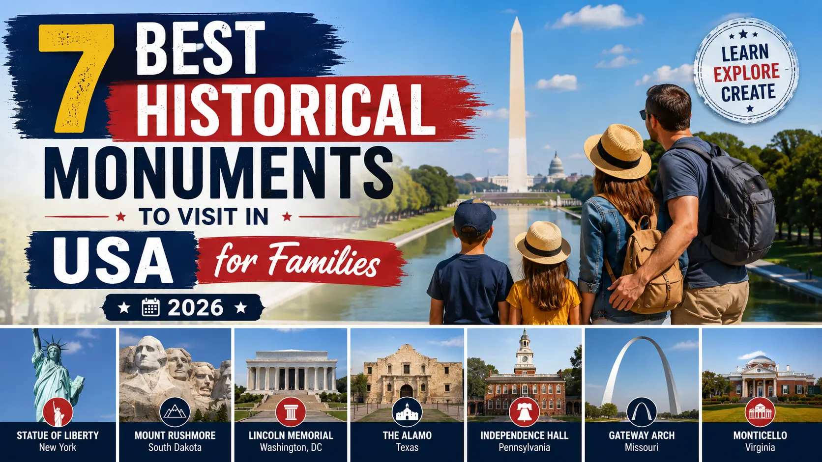 7 Best Historical Monuments to Visit in USA for Families 2026