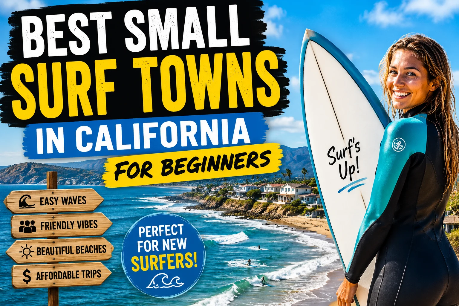 Best Small Surf Towns in California for Beginners