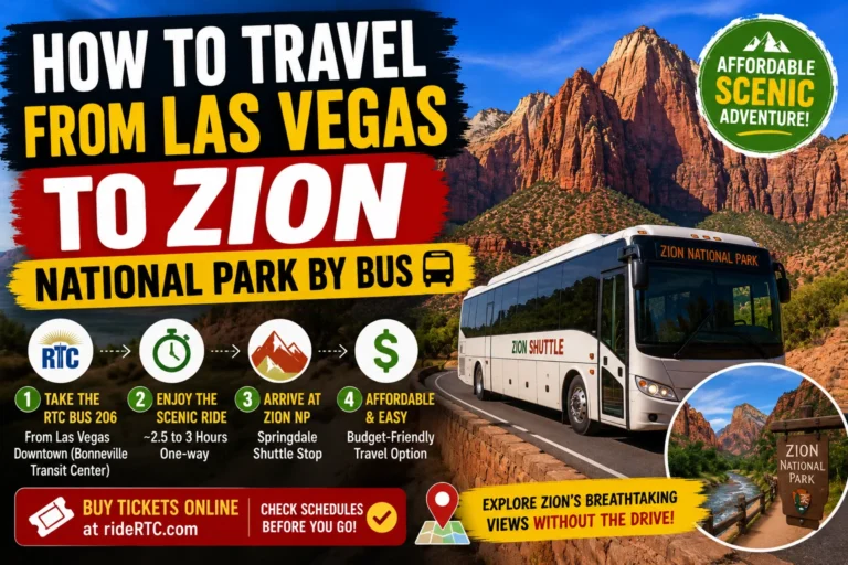 how to travel from las vegas to zion national park by bus