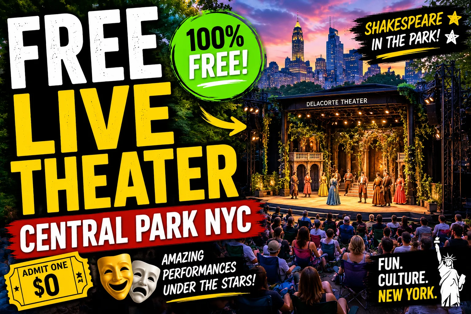 free live theater events in central park new york