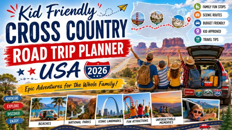 Kid Friendly Cross Country Road Trip Planner USA 2026