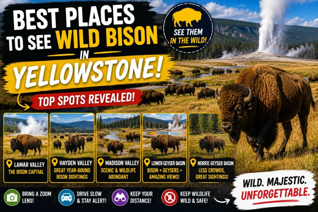 Best Places to See Wild Bison in Yellowstone