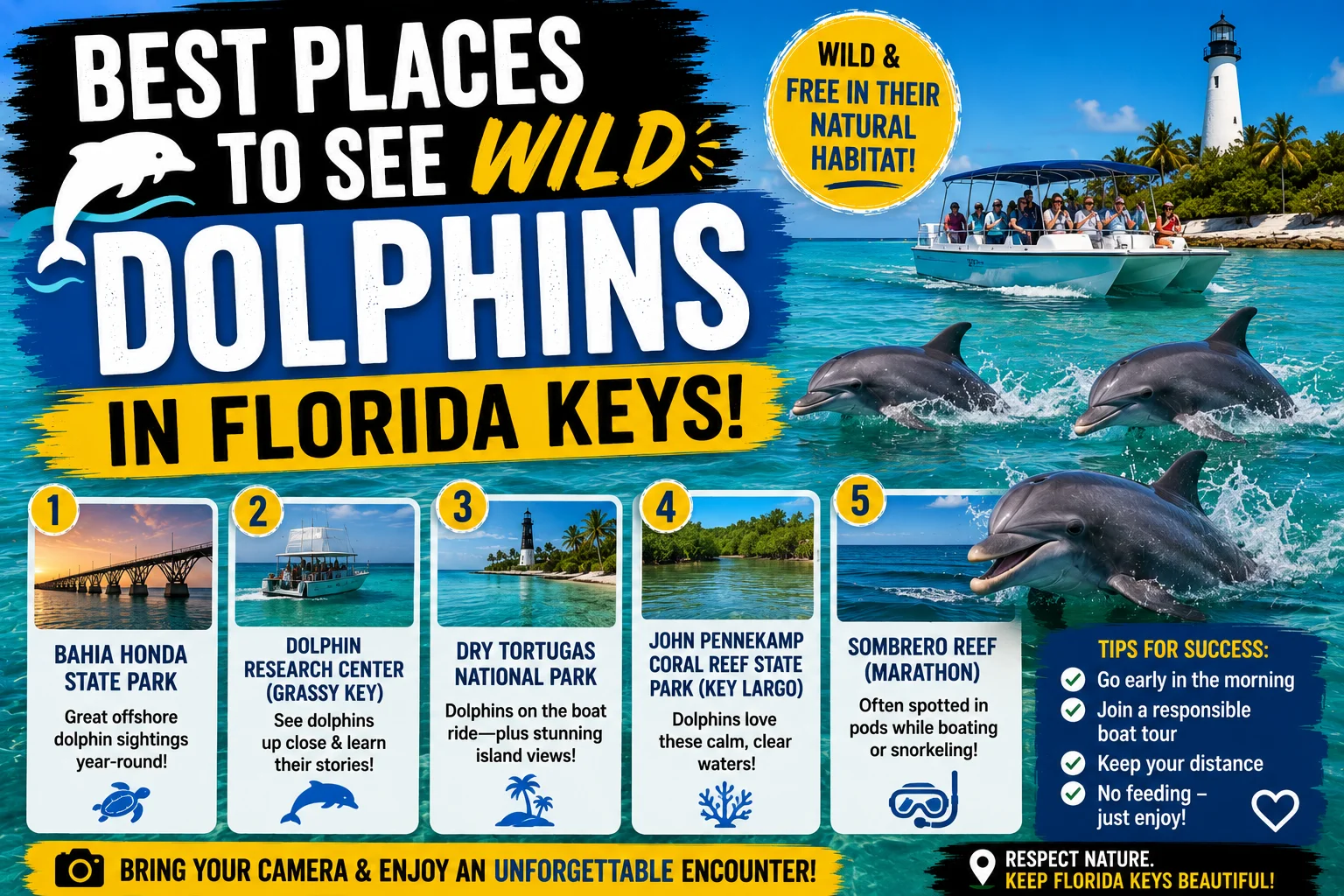 best places to see wild dolphins in florida keys