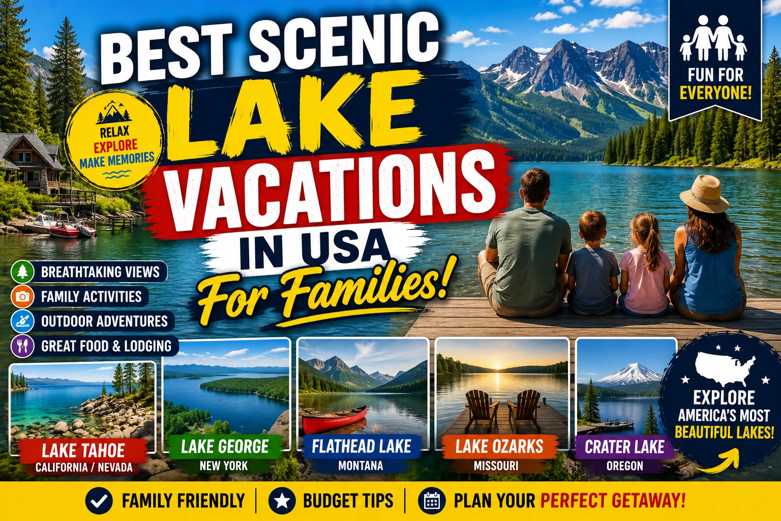 best scenic lake vacations in usa for families