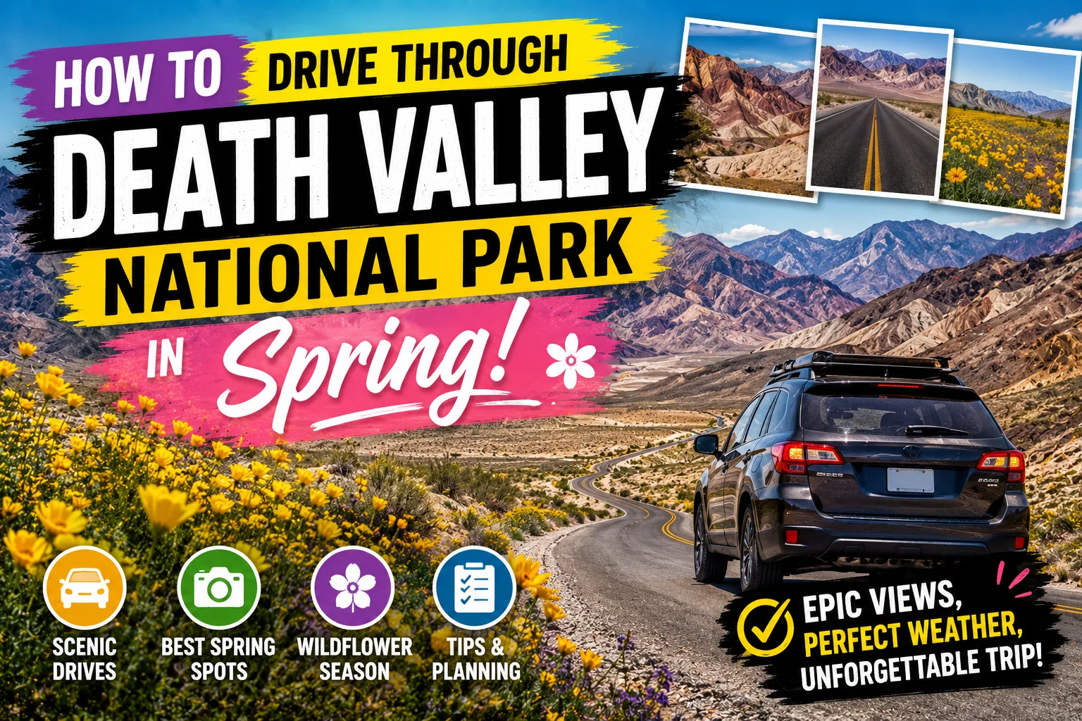 how to drive through death valley national park in spring