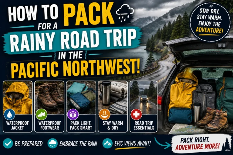 how to pack for a rainy road trip in pacific northwest