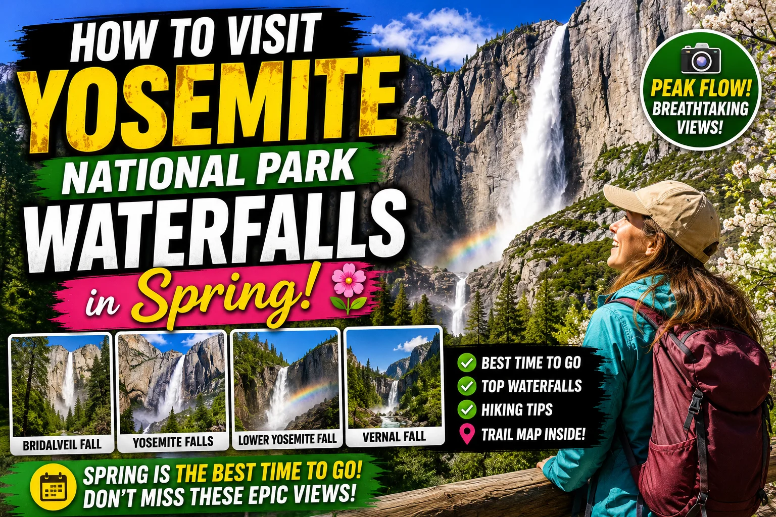 how to visit yosemite national park waterfalls in spring
