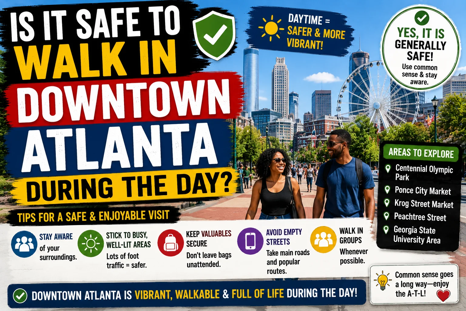 is it safe to walk in downtown atlanta during the day