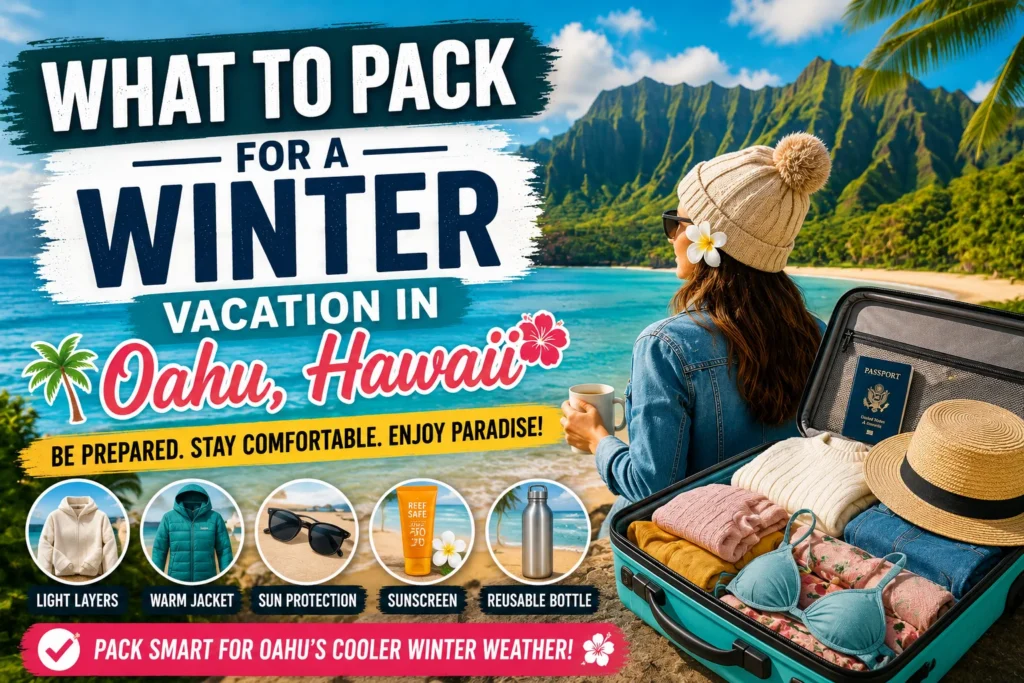 what to pack for a winter vacation in oahu hawaii