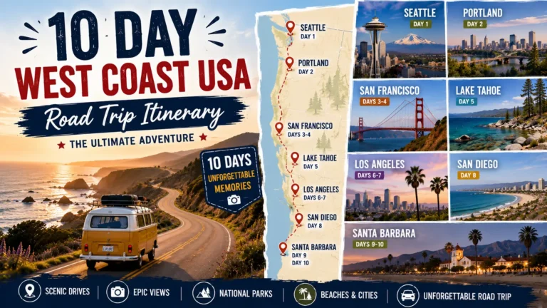 10 Day West Coast USA Road Trip Itinerary