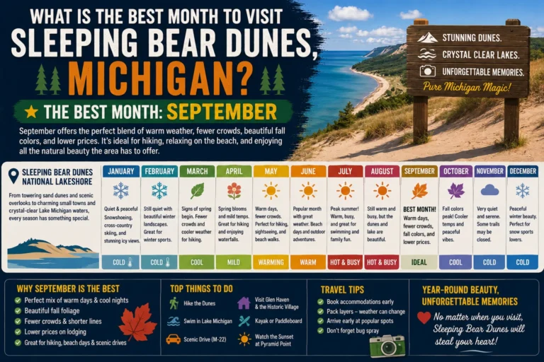 what is the best month to visit sleeping bear dunes michigan