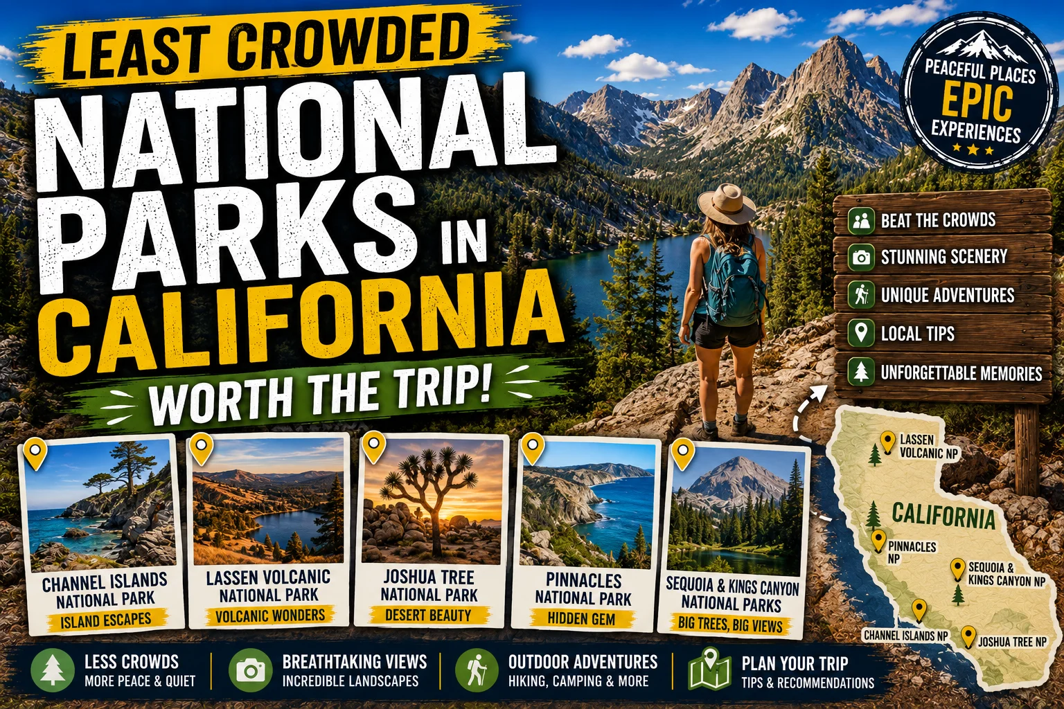 Least Crowded National Parks in California 2026