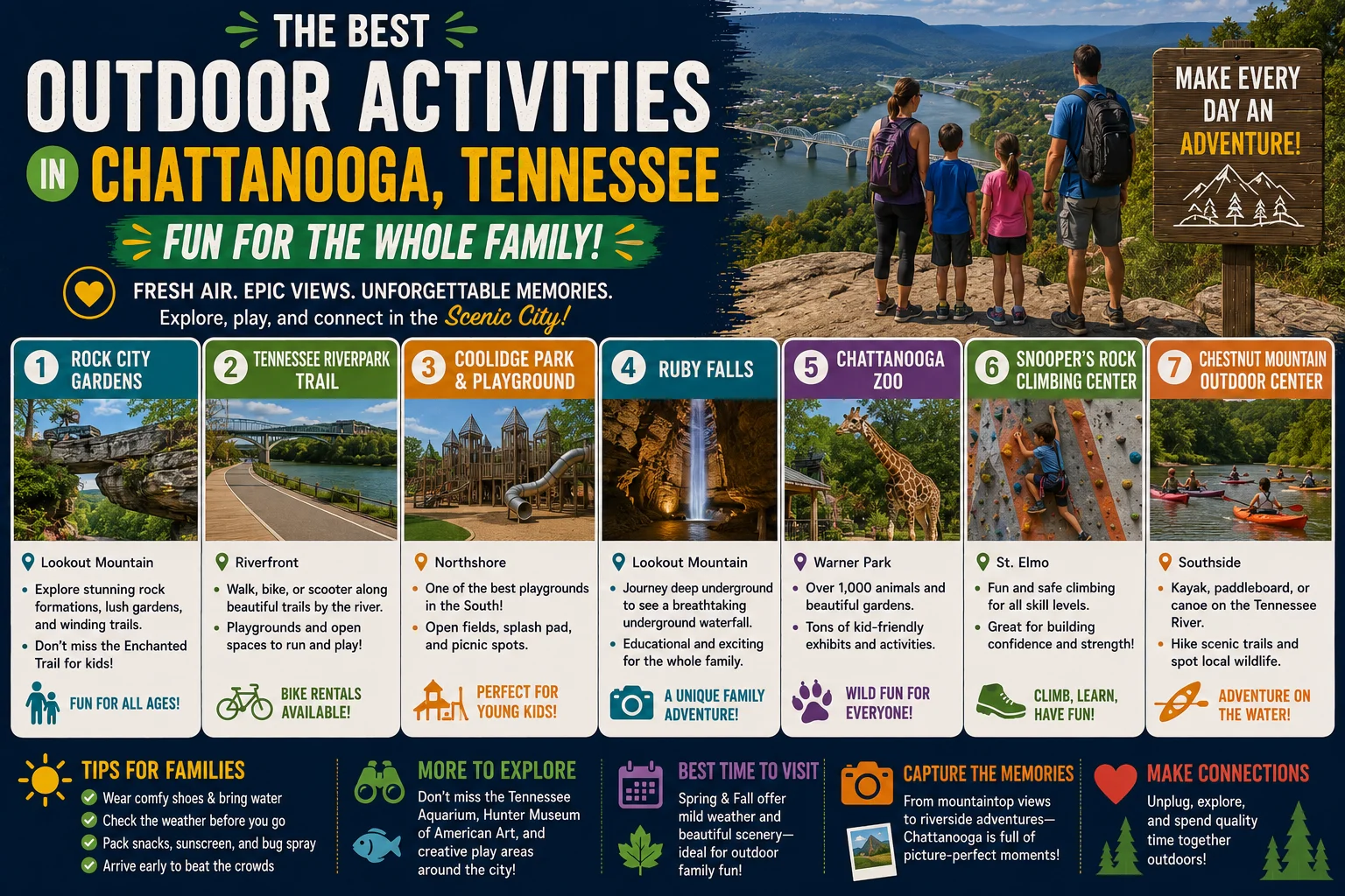 best outdoor activities in chattanooga tennessee for families