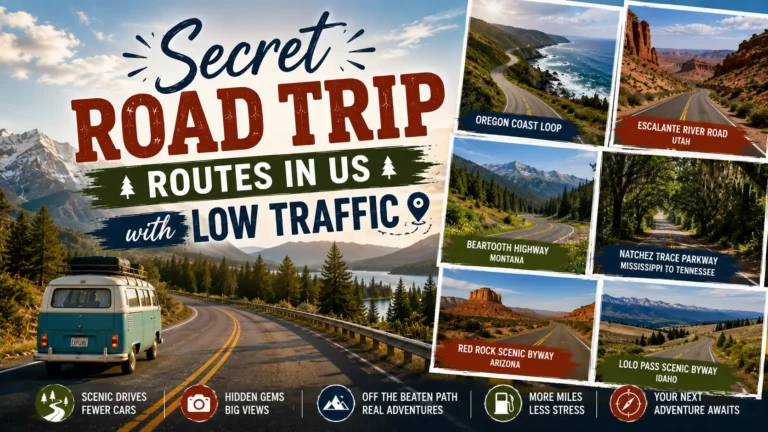 Secret Road Trip Routes in US with Low Traffic